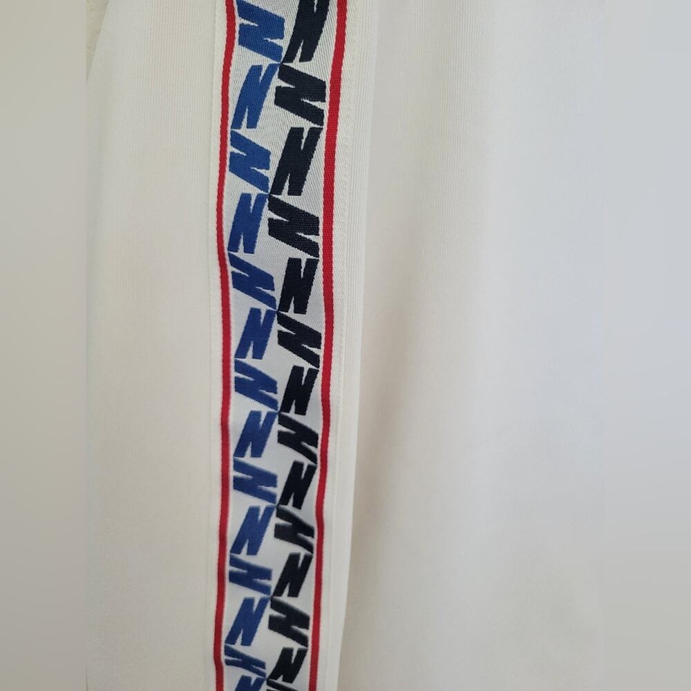 Nike NSW Taped Track Jacket Size Small Cream Blue Red Long - Picture 8 of 12